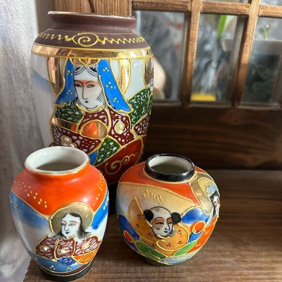 3 Small Satsuma Vases - Made In Japan - - Picture 15 of 16